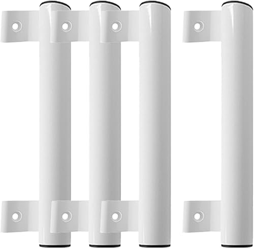 Miniatura 7 de KOXHERO Manija de puerta corredera de metal de 6.5 pulgadas de repuesto para puerta de granero - Paquete de 2 manijas blancas de aleación de