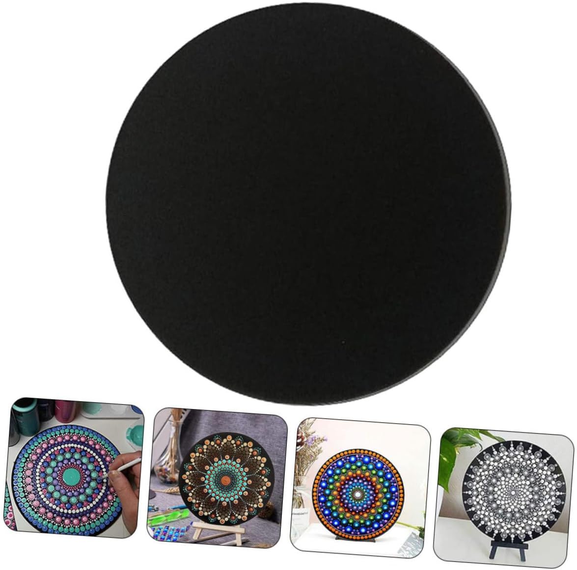 CORHAD 8Pcs Black Round Mandala Dotting Pads for Painting Small Drawing Board Sketchpad Art Tools for DIY Crafts for Artists and Hobbyists