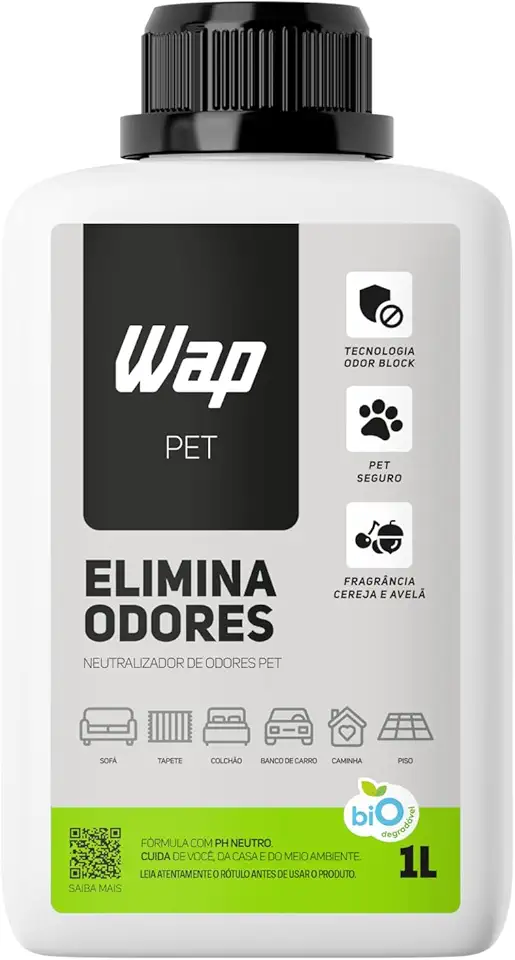 WAP Eliminador e Neutralizador de Odores Pet WAP ELIMINA ODORES PET 1 LITRO, Branco e Verde