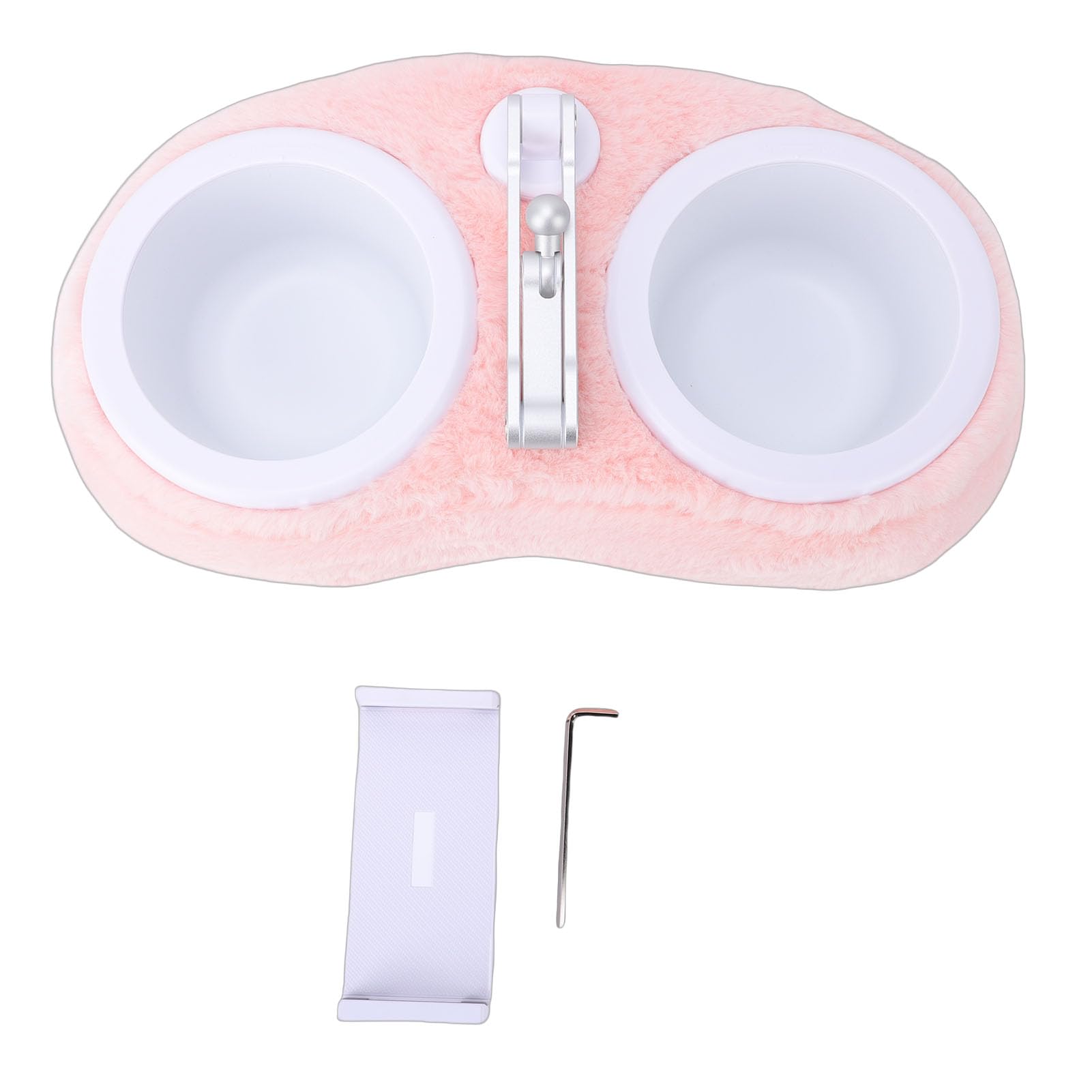 Soporte de Almohada para Tableta Ajustable 360, Soporte para Teléfono con Tazón Desmontable, de Tela de Felpa Suave, Ideal para Teléfono Móvil, Tableta, Lector Electrónico, Lectura, (Tazón