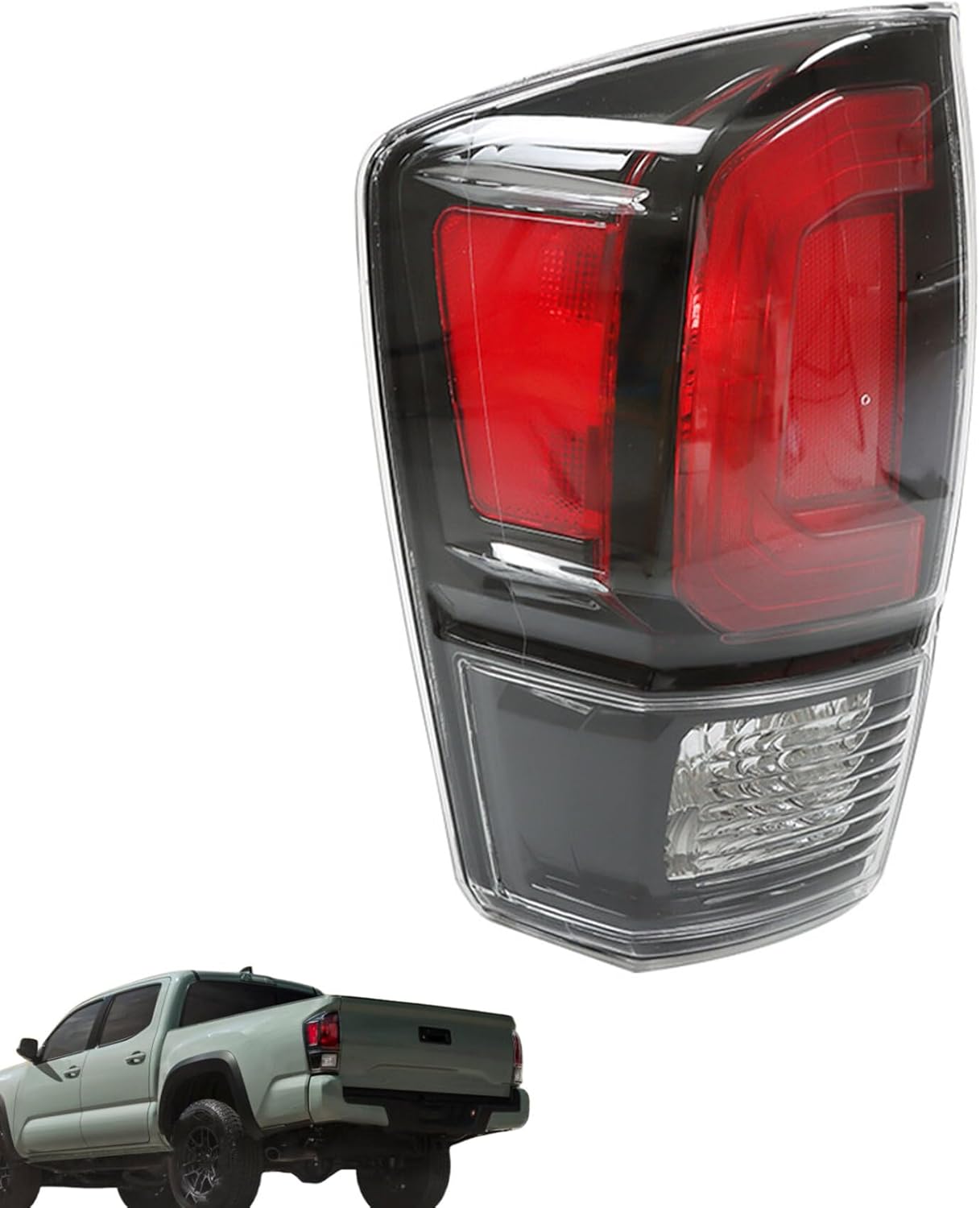 Tail Light Black Bezel Housing Lamp Assembly Driver Side Clear Lens Replacement for 2020 2021 Tacoma TRD Pro TO2800207 81560-04230