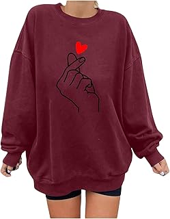 Splrit-MAN Women's Classic Loose Oversized Basic Sweatshirt Womens Casual Pattern Print Plus Size Jumper Womens Halloween Comfortable Warm Long Sleeve Tops Baggy Outdoor Top Blouse