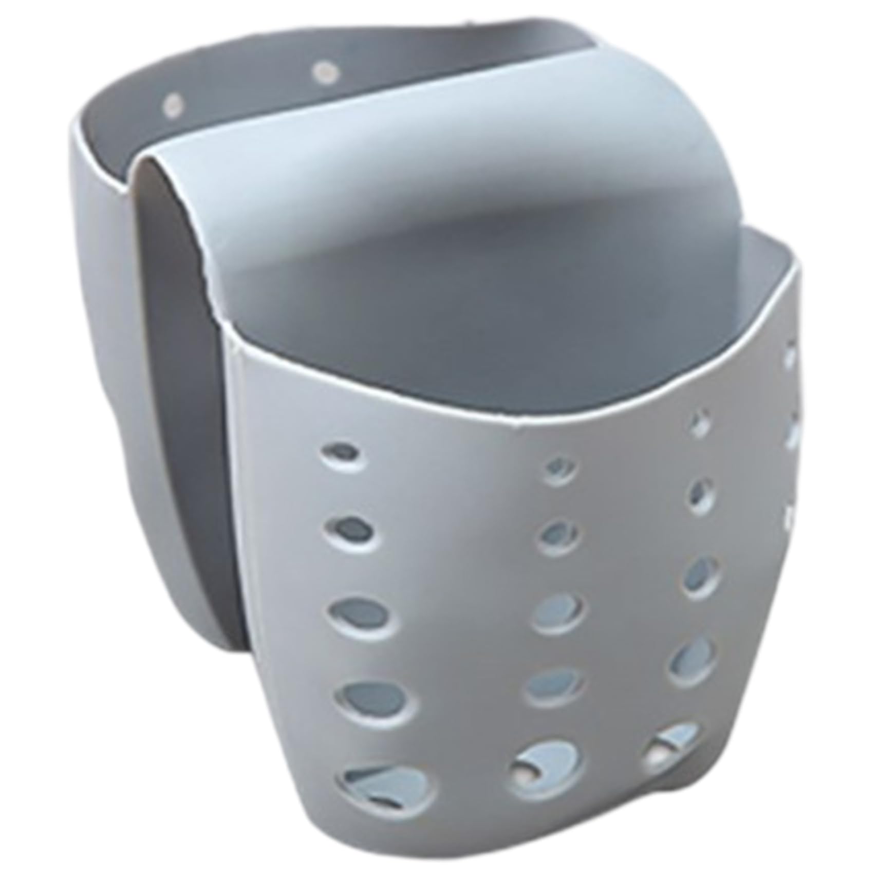 Sponge Holder for Kitchen Sink Holllow PVC Double Side Sink Caddy Hangable Sponge Holder for Kitchen Bathroom Grey