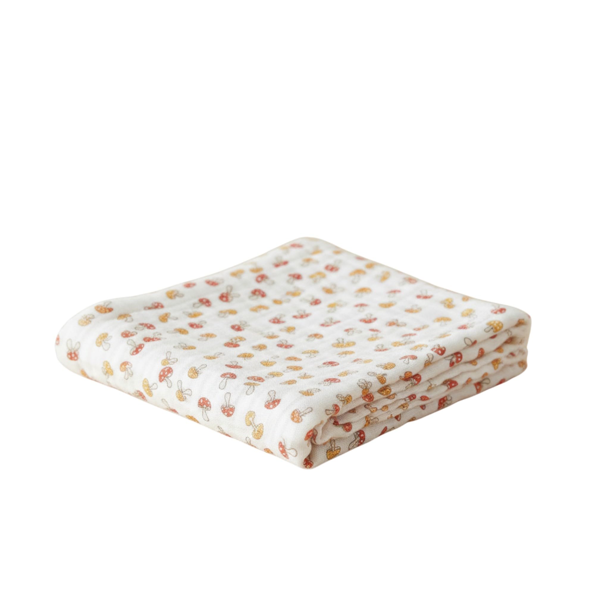 Baby Swaddle Crinkle Mushroom Print | 100% Cotton Soft Breathable Baby Wrap | Lightweight Muslin Style Swaddling Blanket | 120 x 120 cm for Newborn Infants Sleep Comfort-image-45