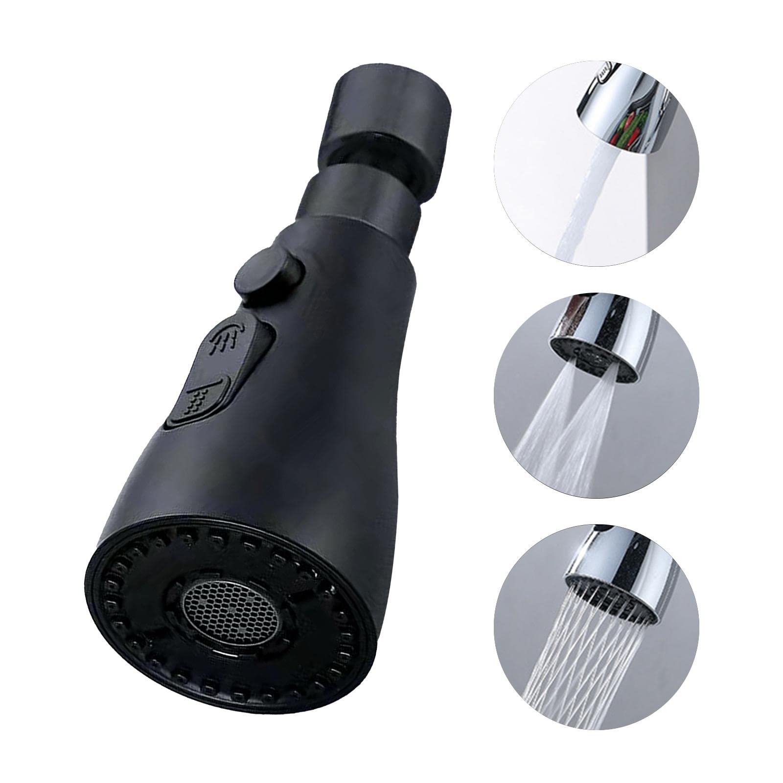 Girar grifo giratorio aireador 3 funciones cabezal de pulverización 360 ° grifo giratorio cabeza spayer G1/2 aireador de fregadero de ahorro de agua para grifo de cocina cabezal de pulverización de