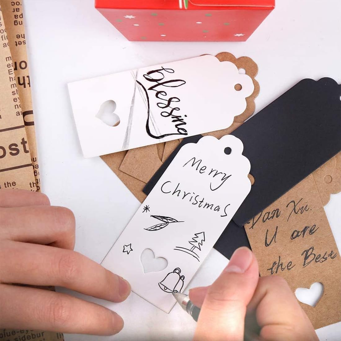 Etichette Regalo Kraft JijAcraft Etichette In Carta Kraft Tag Regalo Cartoncino 7x2CM Etichette Fai Da Te Per Natale Compleanno