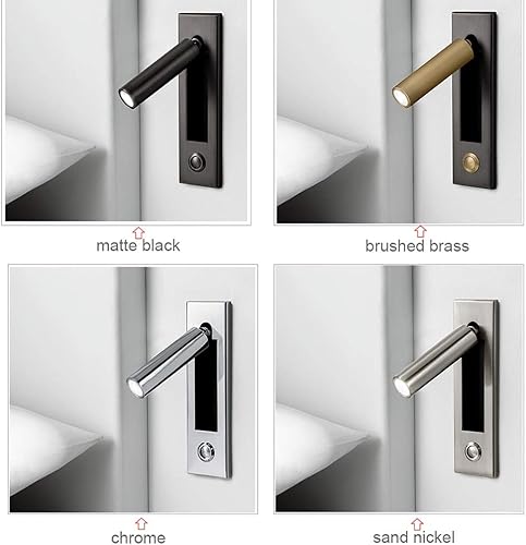 Miniatura 6 de Lámpara LED para dormitorio, lámpara de pared para cabecero, luz de lectura de mesita de noche, lámparas de pared con interruptor de pulsador,