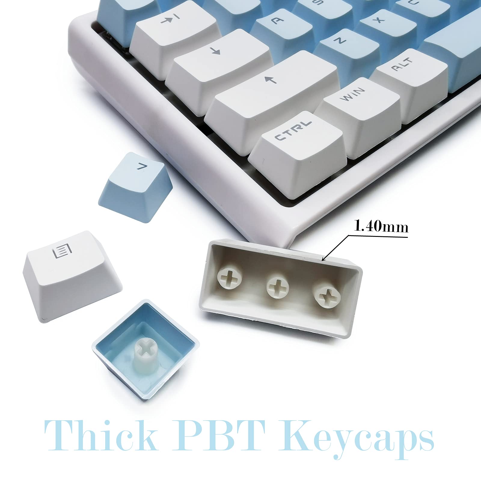 XVX White Keycaps CustomKeycaps 60 Percent, Suitable for GK61/RK61