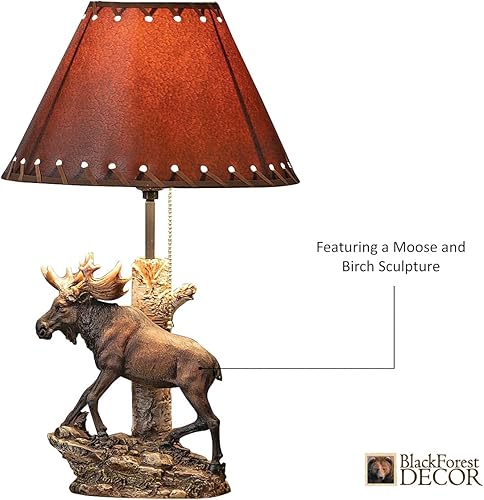 Vista 121 de BLACK FOREST DECOR Antler Lodge Uplight Lámpara - Lámpara rústica de Lodge con globo de vidrio sembrado