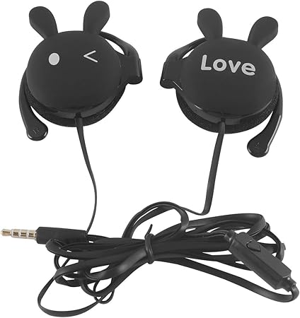 Amazon Co Jp Kn313 かわいいウサギ耳のイヤホン ヘッドフォン 重低音 オープン型オンイヤーヘッドホン 有線3 5mm 耳掛け式 音楽用耳かけヘッドセット マイク付き 遮音 Androidスマホ タブレット ノートpc用 携帯 軽量 女の子 子供のギフト ブラック 家電 カメラ