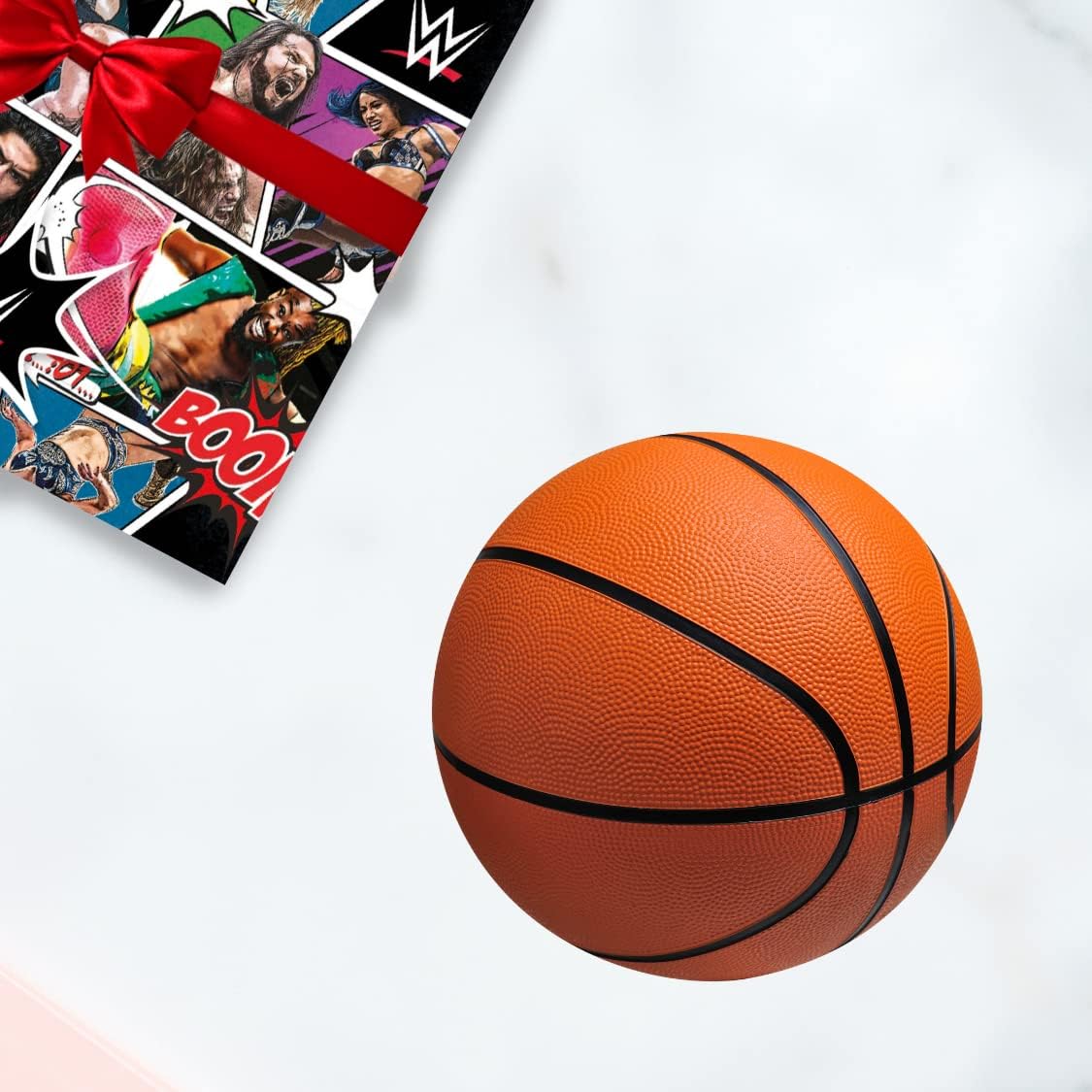 Wrestling Official WWE Gift Wrap, 2 Sheets 2 Tags, Gift Wrap for Presents, Climate Pledge Friendly, Officially Licensed, Multi, Each sheet is approximately 69.5cm x 50cm.
