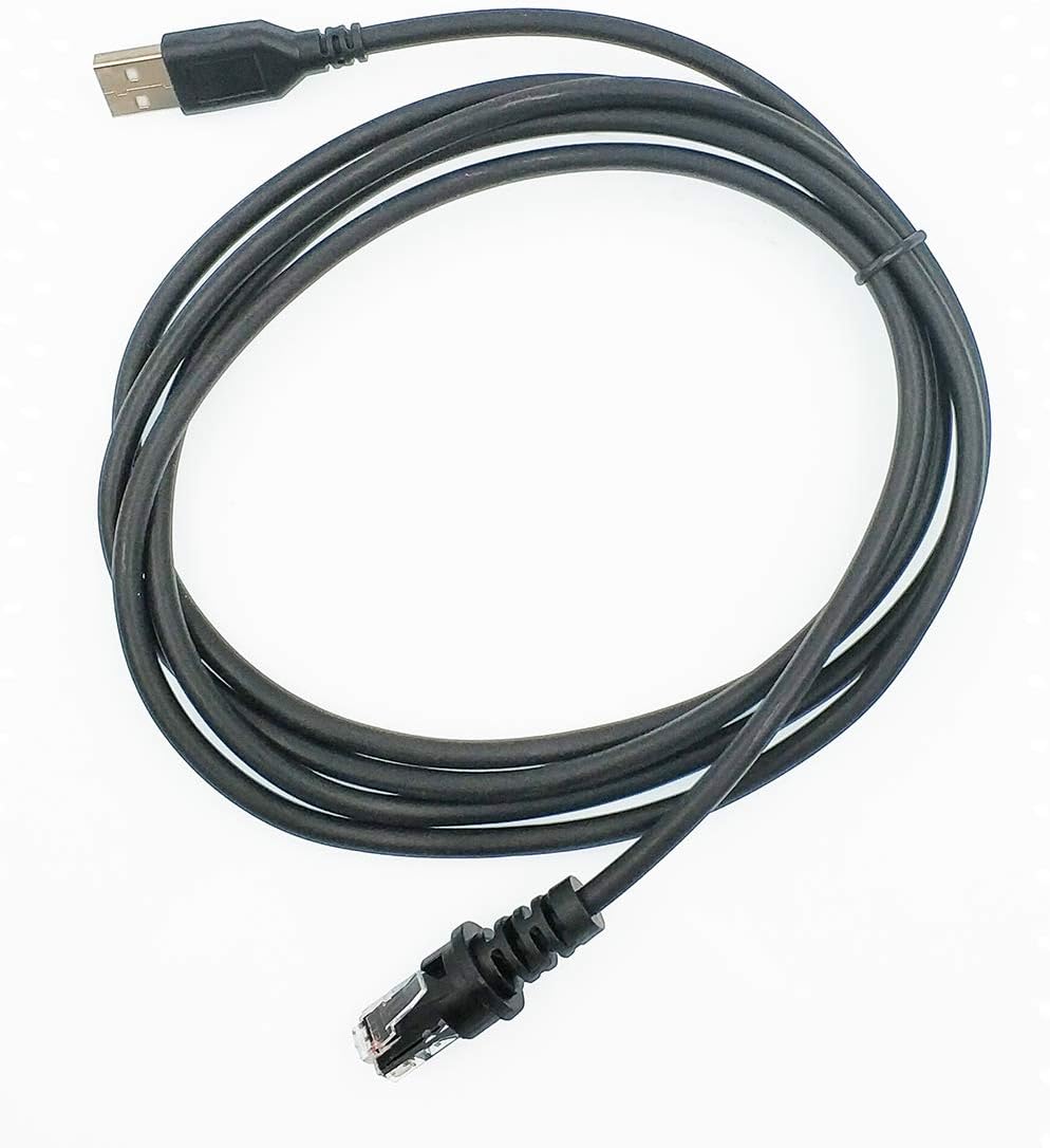 E-Simpo 2-pack 7foot(2mtr) USB Cable for Barcode Scanner Ms7120 Ms5145 Ms9590 Ms9540 Ms9520 Ms9535 Ms1690,usb Interface(black)