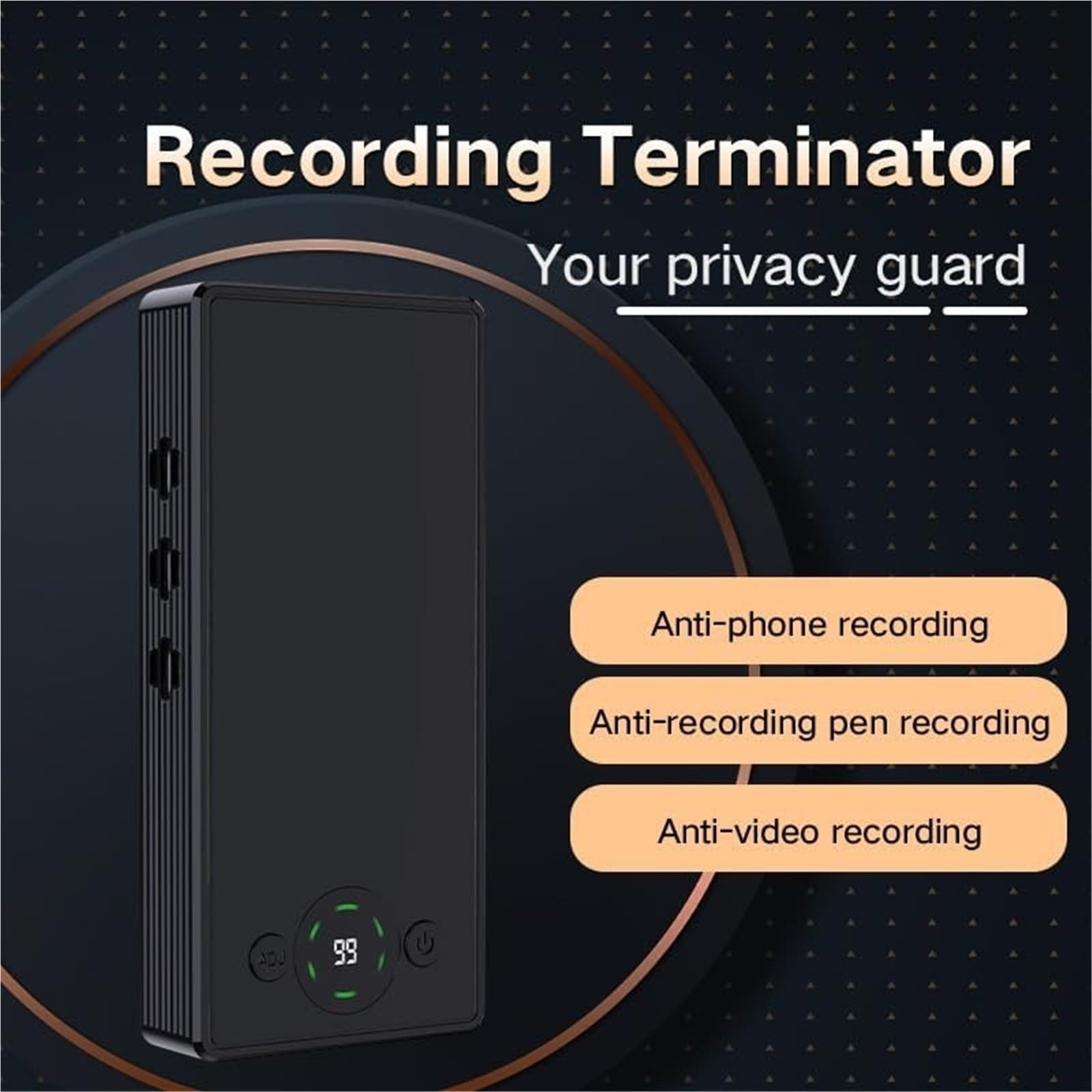 Blocco Audio Con Telecomando Portata 50 M | Dispositivo anti-registrazione con jammer di segnale portatile ad alta capacità for riunioni di lavoro