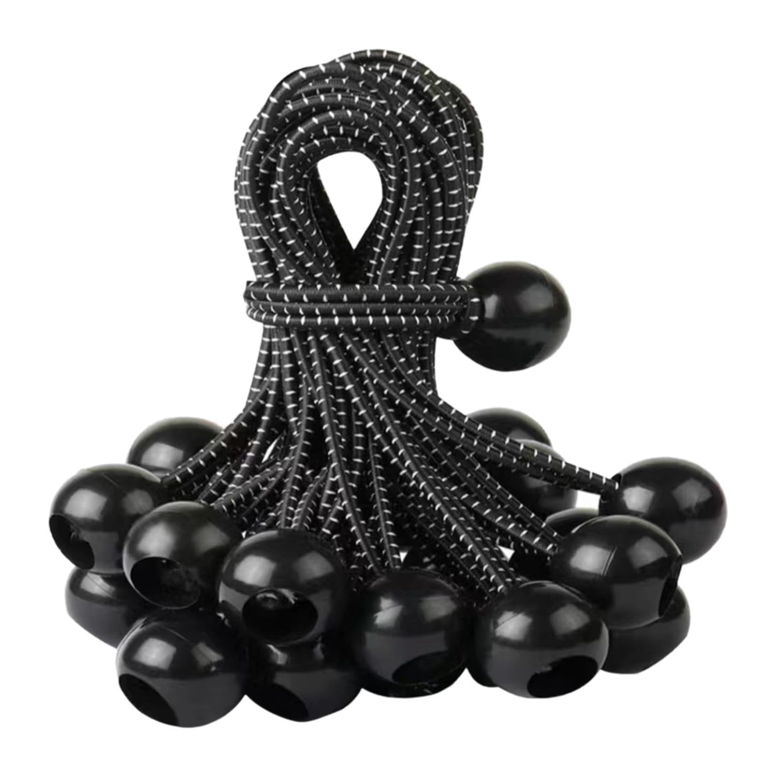 20x Ball Bungee Cords Elastic Practical Bungee Balls for Canopy Shelter Tarp Black | Fitness Running & Yoga | Fitness Equipment & Gear | Trampolines-image-11