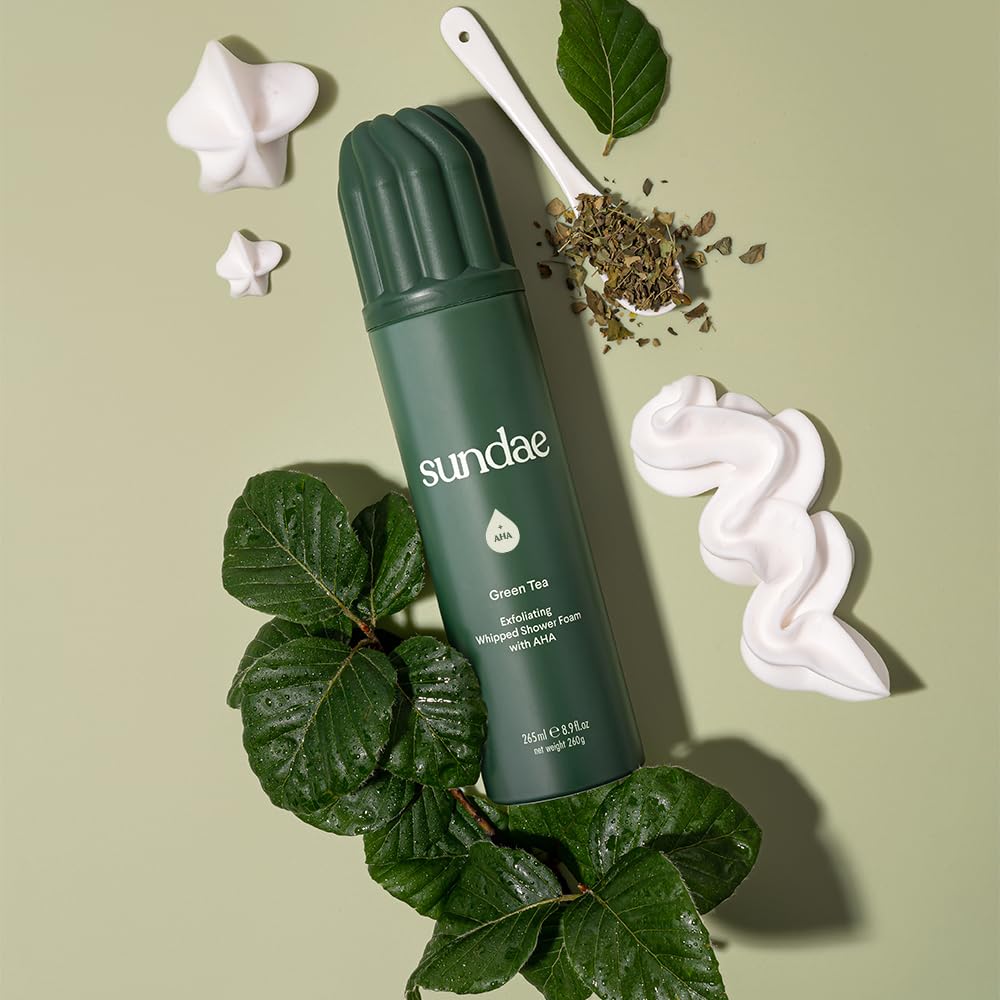 sundae Exfoliating Whipped Shower Foam Green Tea Foaming Body Wash 8.9 fl oz, 265ml - Image 4