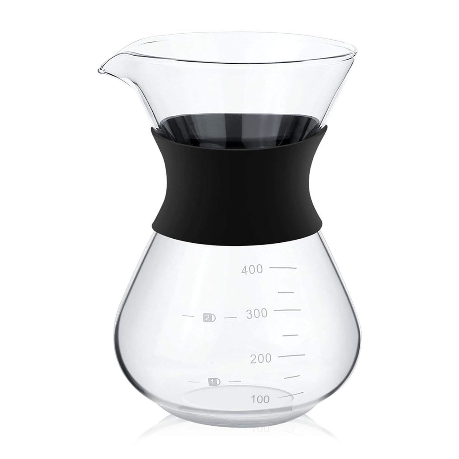 Milltrip Manual Hand Drip Coffee Maker - Glass Pot with Stainless Steel Filter
