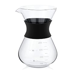 Milltrip Manual Hand Drip Coffee Maker - Glass Pot with Stainless Steel Filter