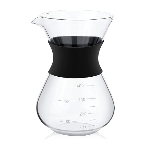 Milltrip Manual Hand Drip Coffee Maker - Glass Pot with Stainless Steel Filter