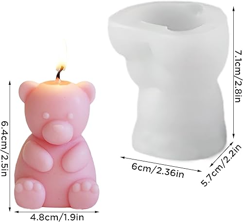 Miniatura 6 de TOPYS Molde de vela de silicona 3D de oso robador de miel, divertido molde para hacer velas, aroma, cera de soja, jabón, yeso, resina epoxi, moldes