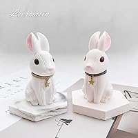 Vista 6 de Fewo Moldes de resina de conejo 3D, silicona, blanco, molde para manualidades, moldes de fundición de resina, ideal para velas, jabón, resina