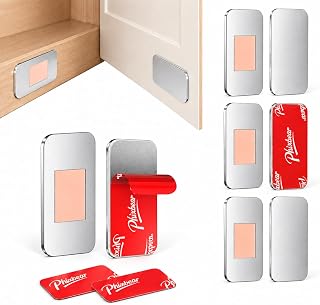 PHIXBEAR 4 Pack Ultra Thin Magnetic Cabinet Door Catch, No Drill Cabinet Magnets for Closure, 15 lbs Strong Cabinet Door Magnets to Stay Closed