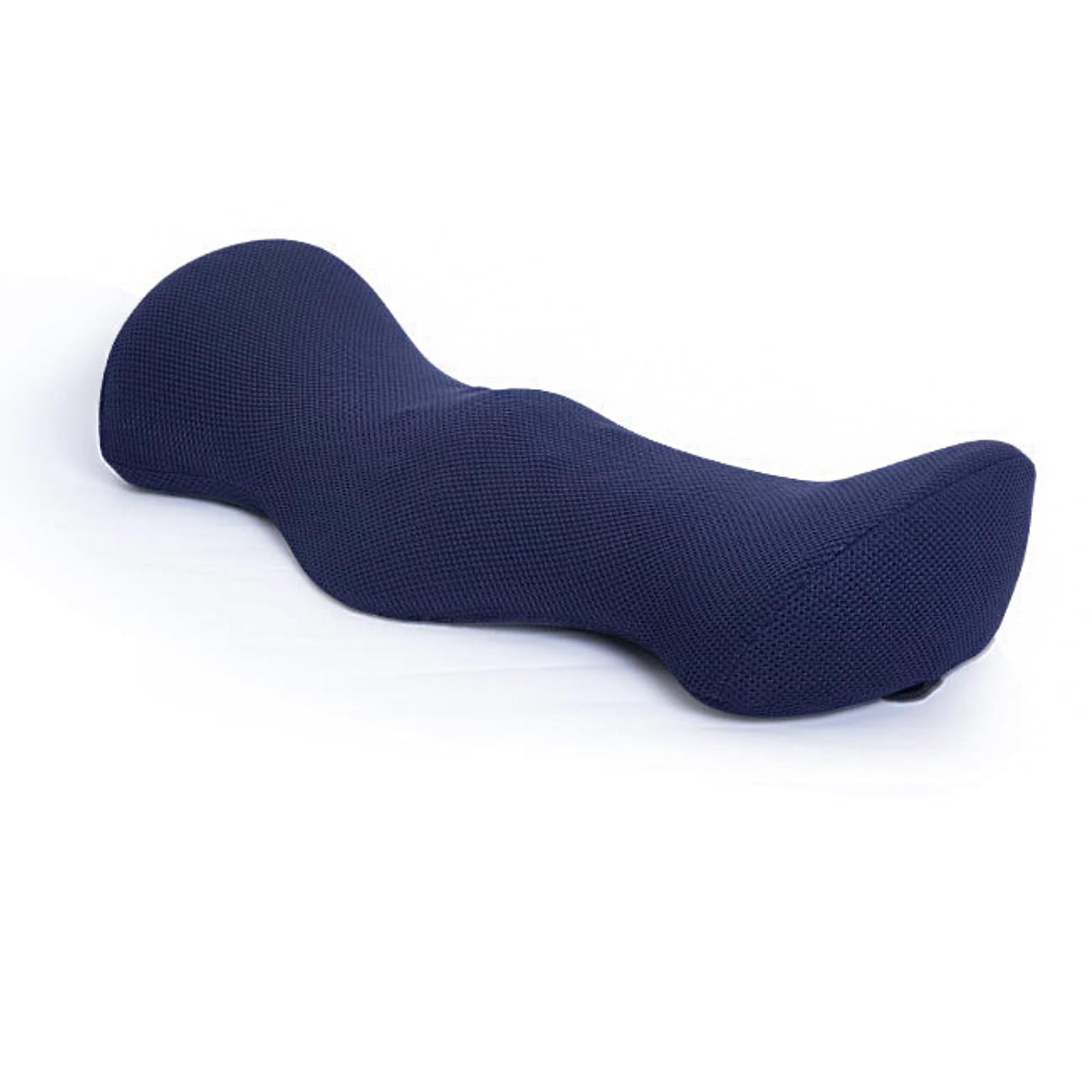 Ergonomiczna poduszka lędźwiowa do spania, podparcie lędźwiowe z pianki z pamięcią kształtu, poduszka lędźwiowa łagodzi ból pleców, zdejmowany kaptur, można prać w pralce (ciemnoniebieski)