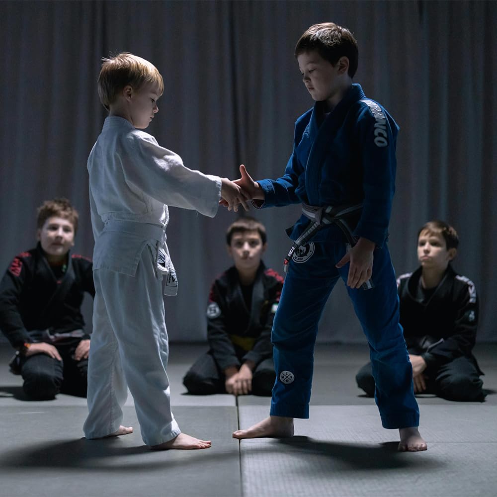 MSMAX Uniforme di karate per bambini, studenti, arti marziali, allenamento, con cintura, per judo e karate, taekwondo, jiu jitsu