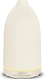 URPOWER 150mL Essential Oil Diffuser Ultrasonic Cool Mist Humidifier | Fine Ultrasonic Mist with Timer Settings and 7-Color LED Lighting for Bedrooms, Offices and Home Fragrance