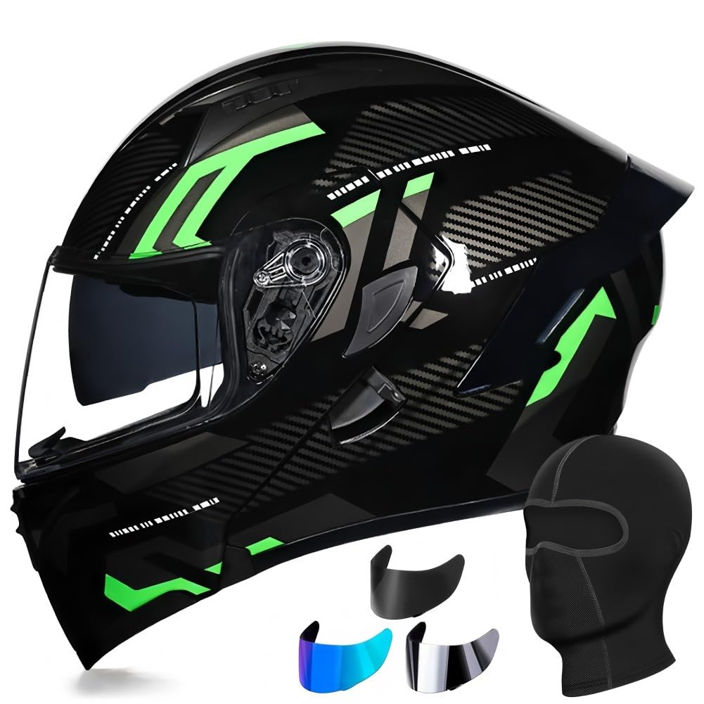 Motorradhelm Für Herren Motorrad Klapphelm, Helm Motorrad Mit DOT/ECE Zertifizierung Integralhelm Mit Doppelvisier Roller Moped Helm Modulare Helm, Für Motorradhelm Herren Damen