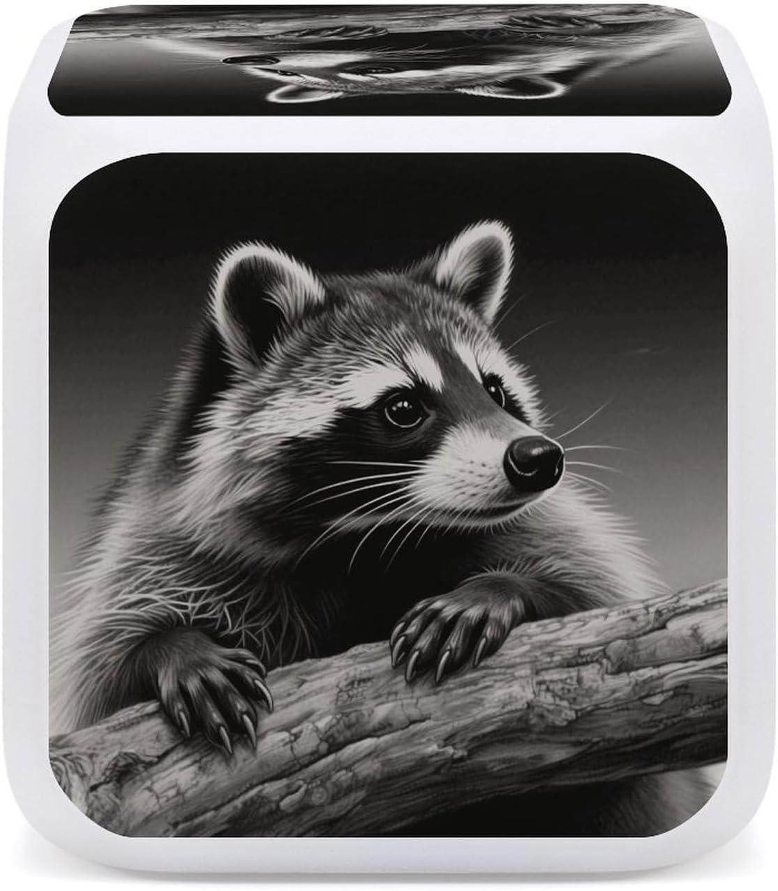 Night Light Alarm Clock, 7 Color Changing, Raccoon Black image 5