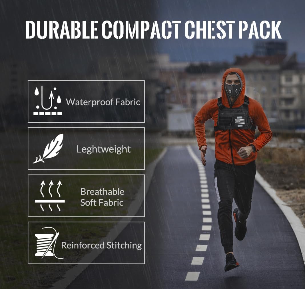 Chest Bag with Gun Holster fits Most Pistols, Tactical Chest Rig Vest, Running Chest Pack EDC for Men Women Sports - Image 6