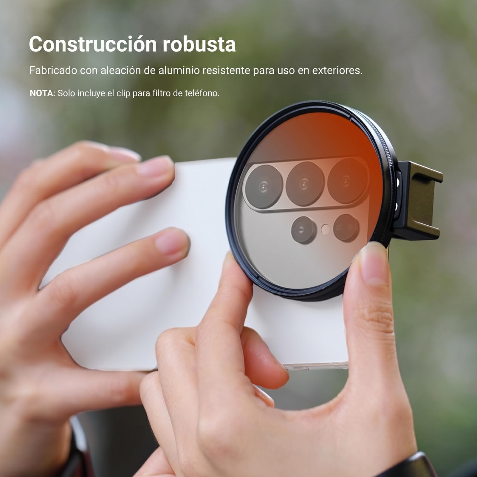 NEEWER 67mm Clip Filtro de Móvil, Abrazadera Filtro Objetivo Montura Zapata Fría, Accesorios Fotografía Celular Compatible con iPhone 17 Pro MAX 16 Pro MAX Air 17e 16e Android Samsung S26 Ultra,LA009