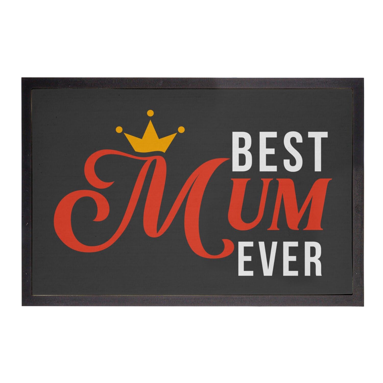 Paillasson noir de qualité supérieure 75x50cm Best Mum Ever au design raffiné