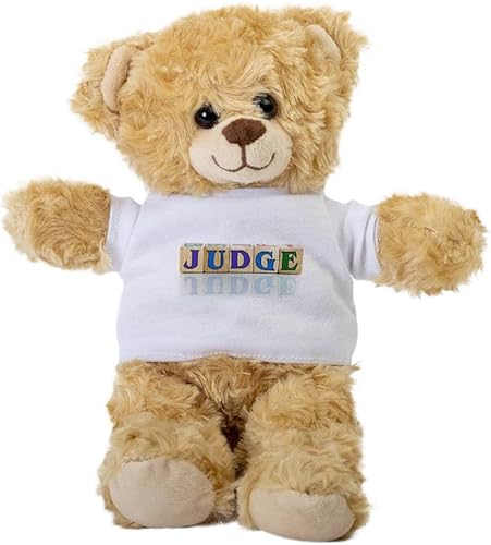 SpreadPassion Oso de peluche de juez, animal de peluche de regalo, oso de peluche con camiseta, regalo de bienvenida para bebé, regalo para ella,