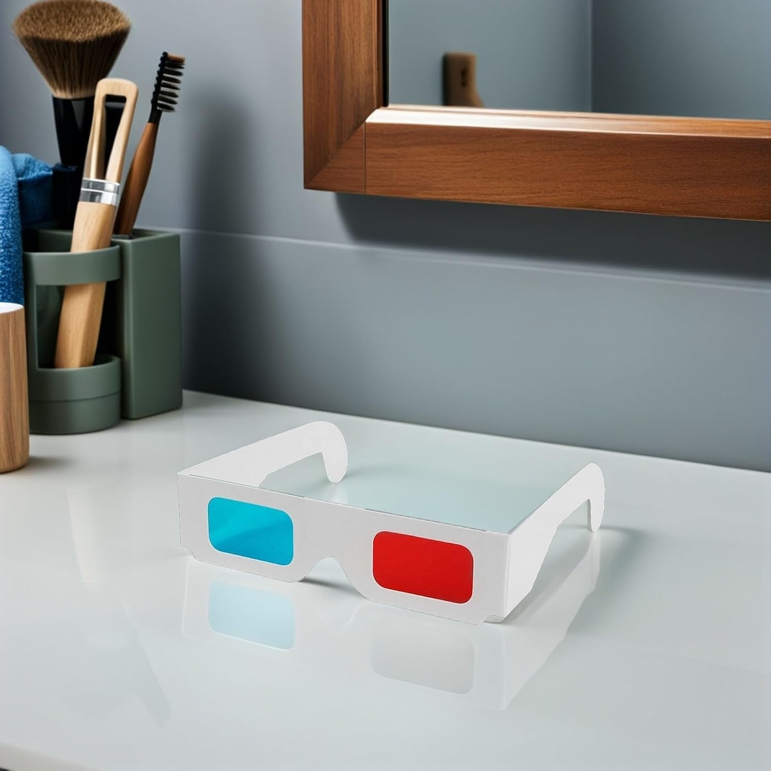 70pcs Disposable 3D Glasses for Projector and Educational Use, Red and Blue Paper Anaglyph Glasses with Comfortable Fit and Quick Assembly for Movies and Home Theater