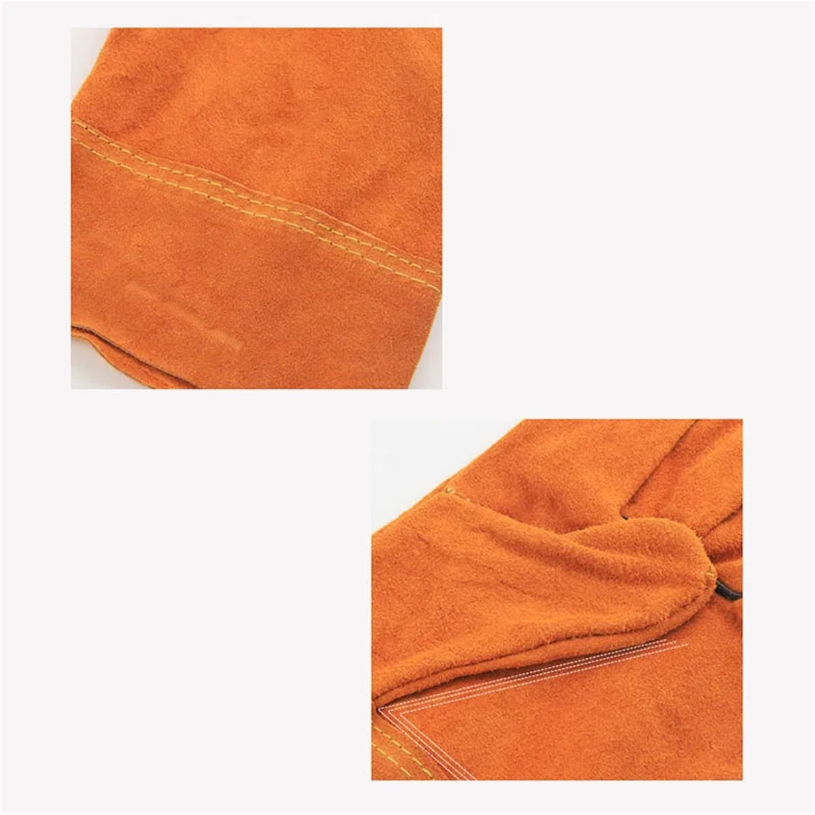 Générique Gants de soudage en cuir de vachette résistants à la chaleur et à manchette courte - Résistants aux brûlures et à l'usure for soudeurs électriques(Long)