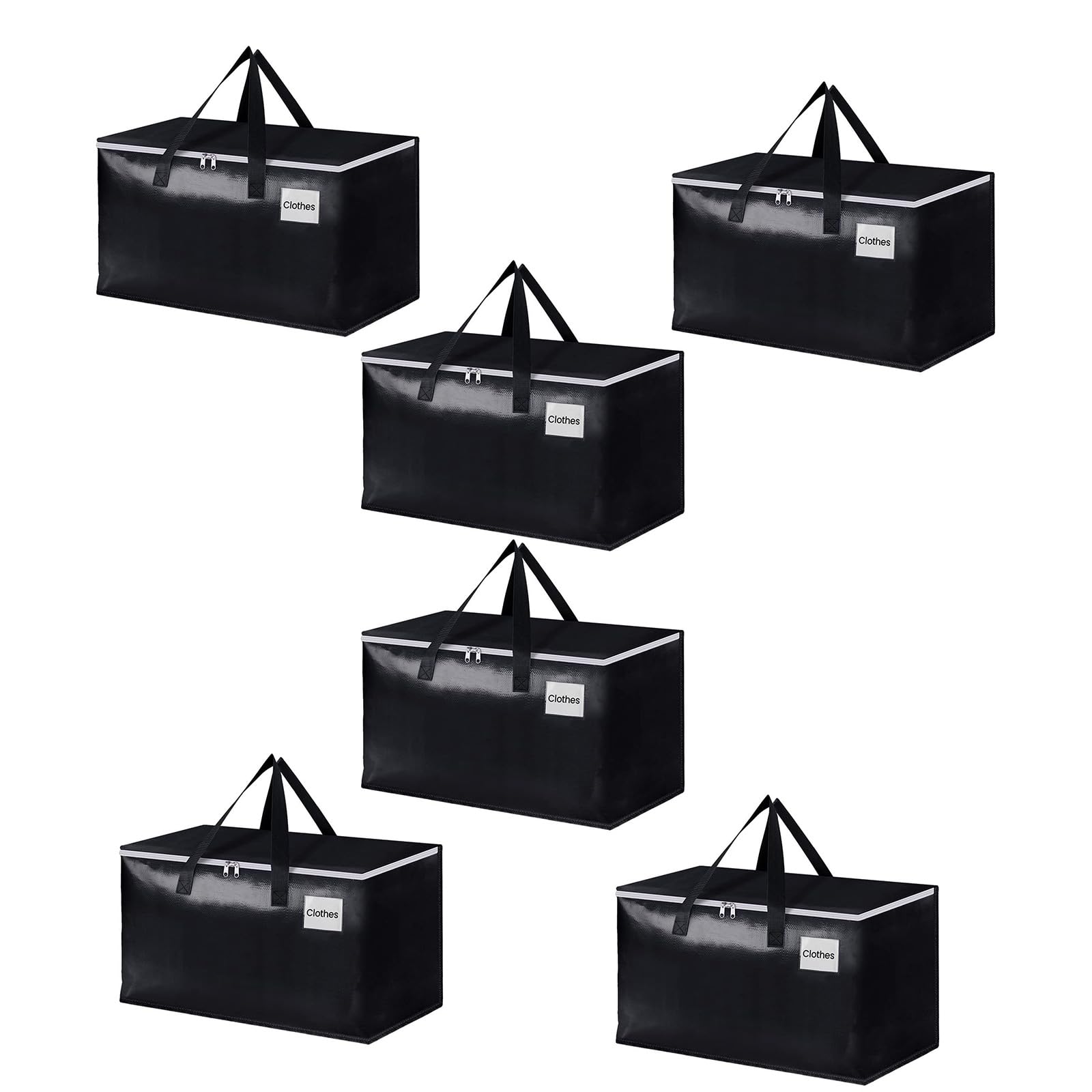 MICFENY Extra Heavy Duty Large Moving Bags with Strong Zippers & Comfortable Handle Clothes Storage Bags Toted Bins,Packing Bags