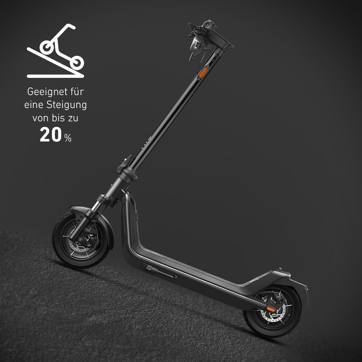 NIU KQi 200er, 300er Serie E-Scooter mit Straßenzulassung (je nach Model bis zu 60km Reichweite, 25 Prozent Steigung u. 120kg Belastung; breite Luftreifen; große Trittfläche; klappbar; Display; App)