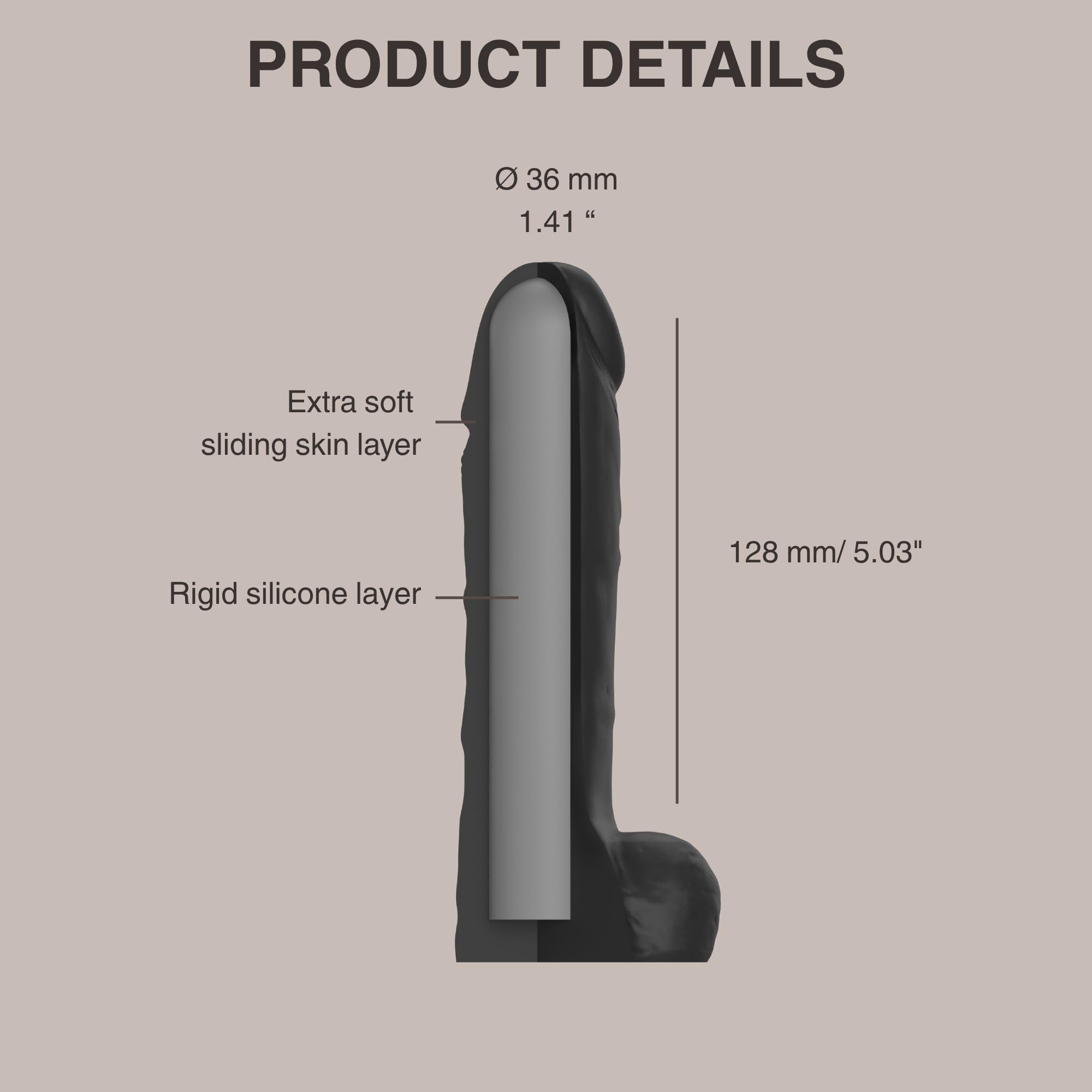 Strap-on-Me Sliding Skin Dildo Realistisch – Weicher Silikon-Dildo mit  doppelter Dichte und gleitender Oberfläche, starke Saugnapf-Basis,  kompatibel mit Harness, weiche Eichel und Hoden. : Amazon.de: Drogerie &  Körperpflege