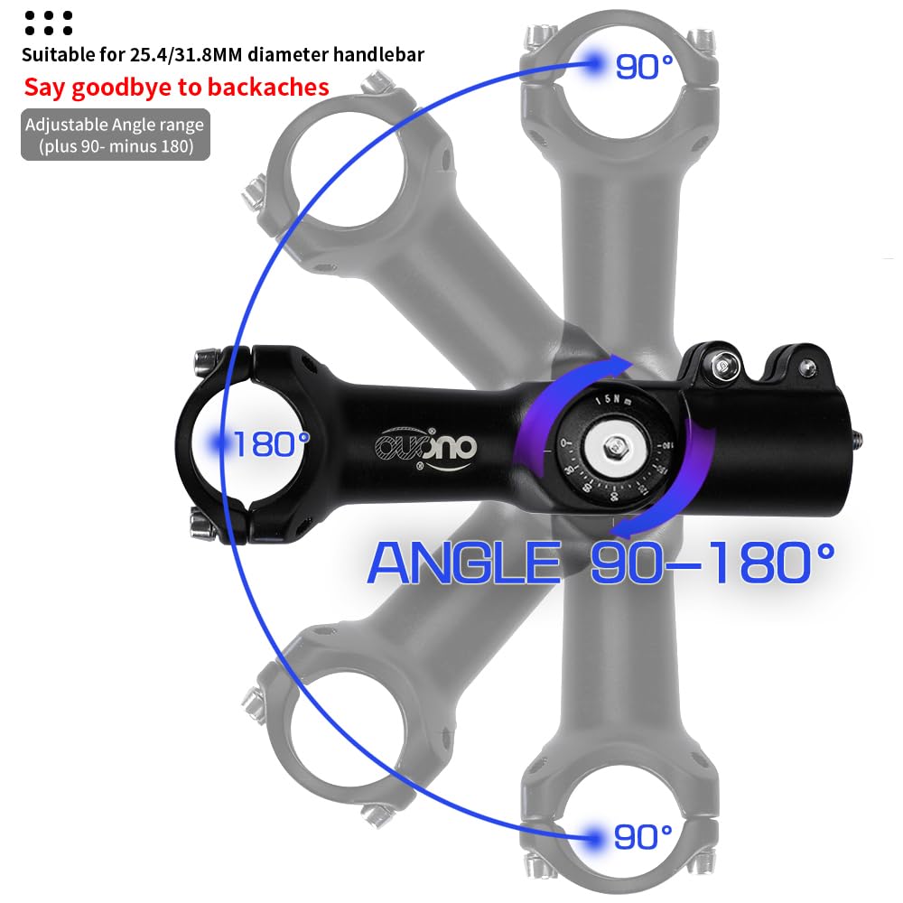 Fahrradvorbauten 1 Pcs Verstellbarer Vorbau Power Bike Tisch 90-180 Grad Fahrrad Lenker Extender 25.4/31,8mm Fahrradstiel