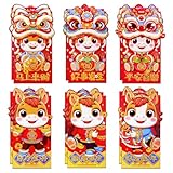 Chinese New Year Red Envelopes, 12 Pcs Lunar Horse New Year Hong Bao Gifts for Kids, Lucky Money Packets