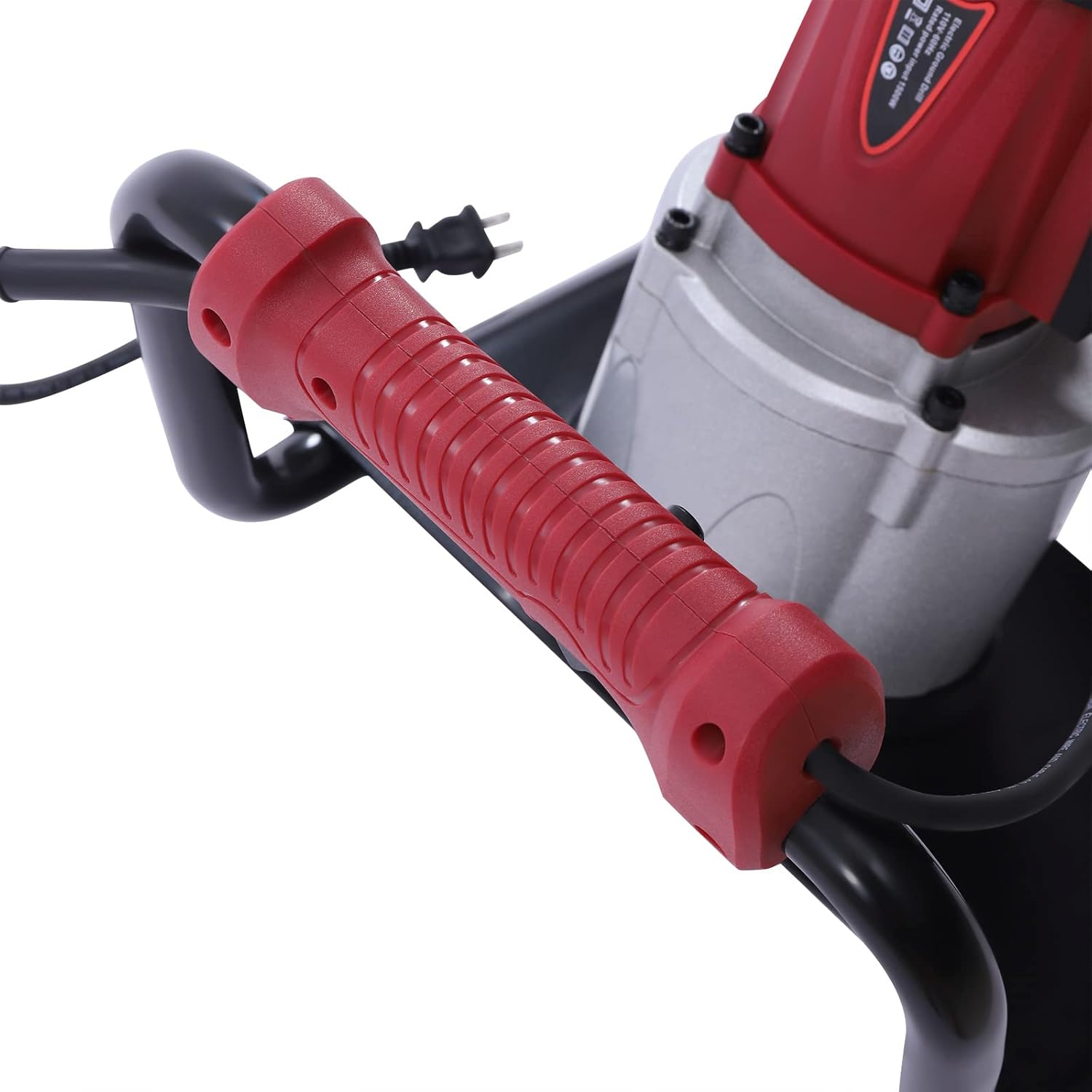 Post Hole Digger, 1500W Electric 1.6HP Auger Digging Drill Powerhead w/4" Bit for Fence Planting, Tree Planting, Drilling (Black, Red)