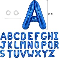 Vista 2 de TONIFUL 52 globos azules de la letra A-Z de 16 pulgadas, letras del alfabeto, letras del alfabeto de Mylar personalizadas, para decoración