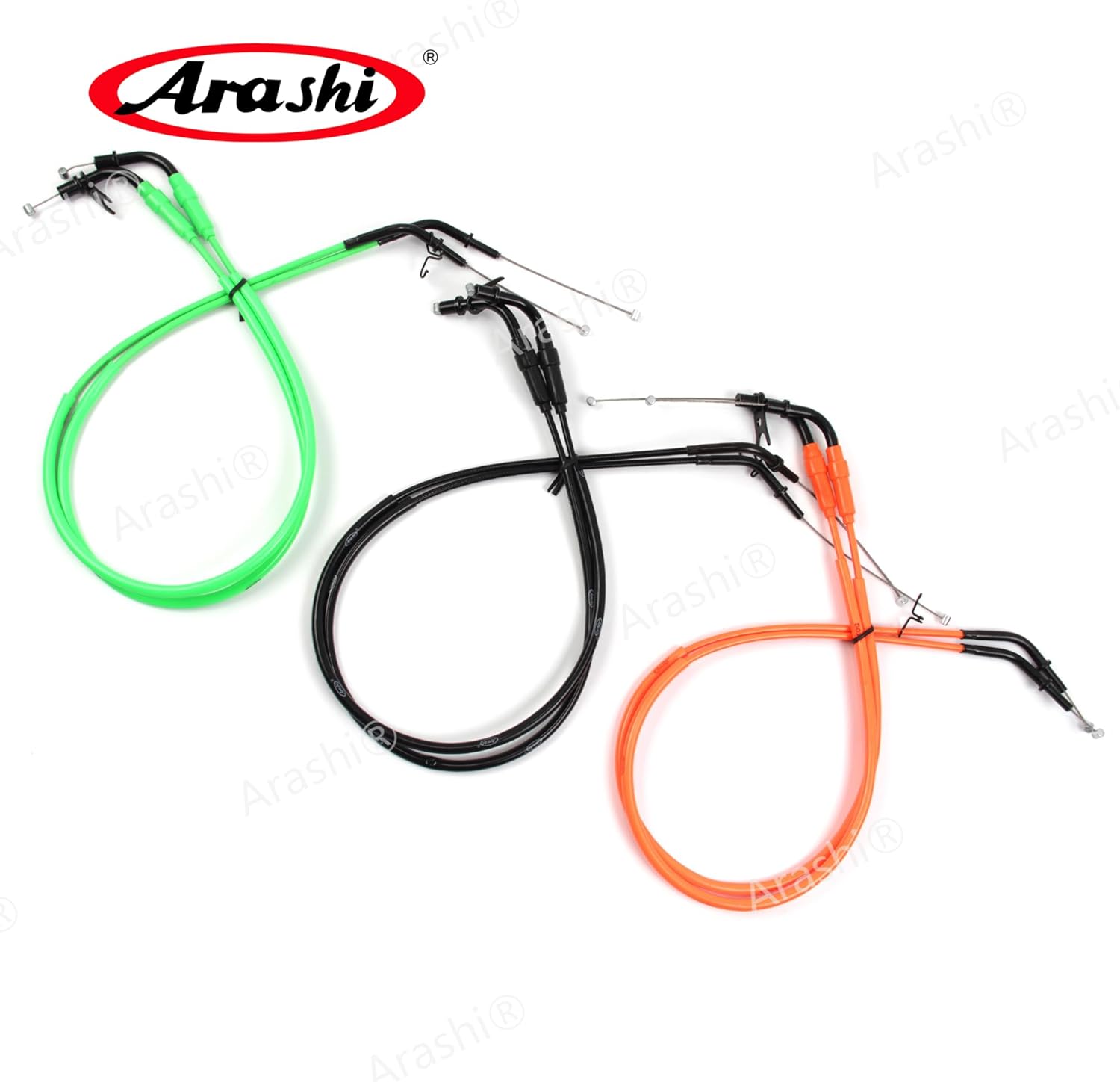 Arashi Throttle Cable for Kawasaki Z1000 2014-2016, Stainless Wire Line and Rubber Motorcycle Replacement Accessories Parts Orange