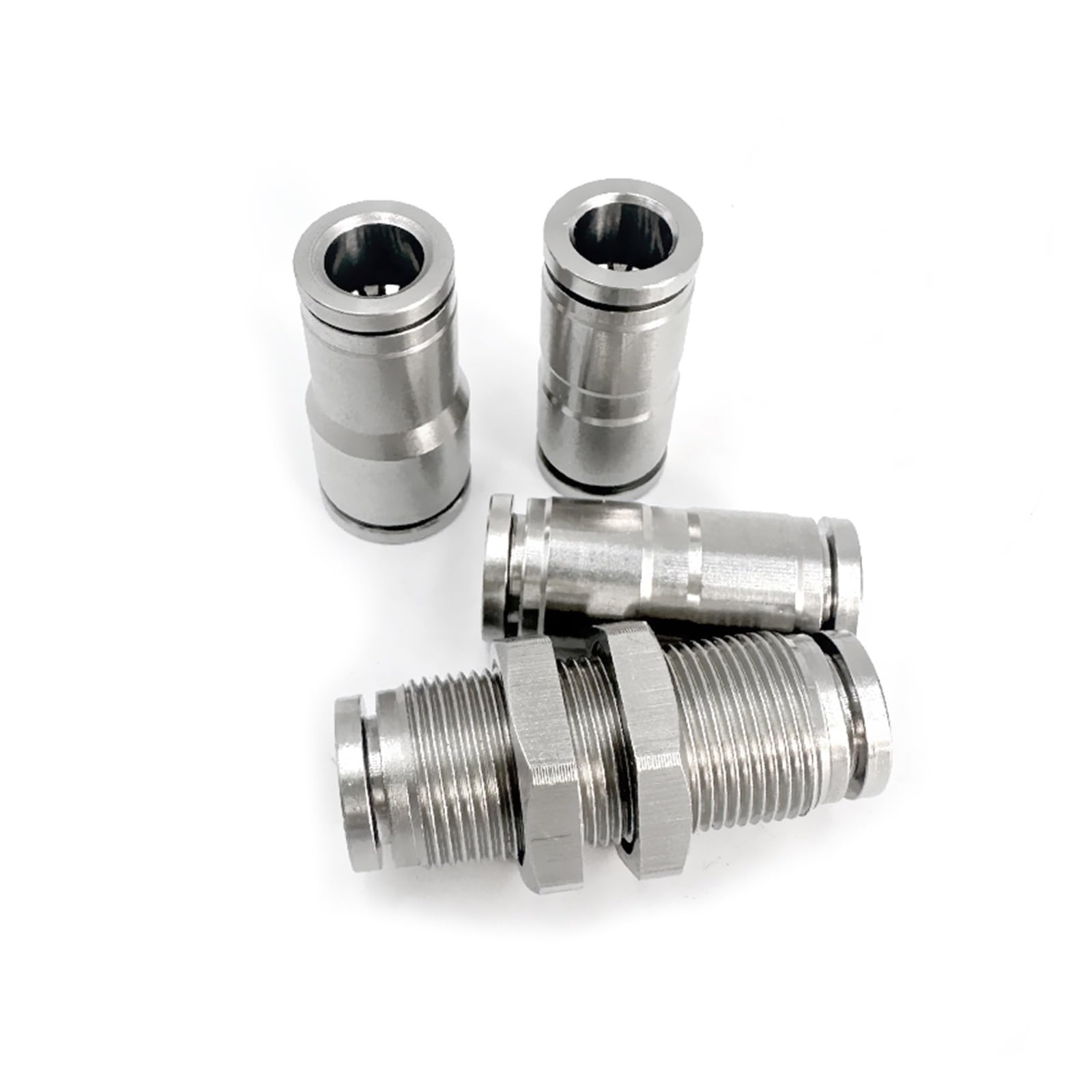Tubo di Collegamento Pneumatico Diritto Passante, Raccordi for Tubi Pneumatici in Acciaio Inossidabile Raccordo a sgancio rapido in Metallo Raccordo for Tubi ad Alta Pressione(Sa,10mm)
