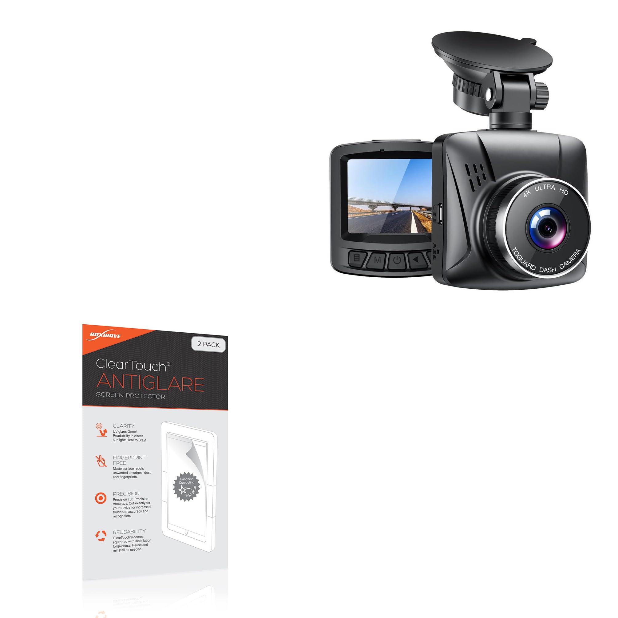 BoxWave Screen Protector Compatible with CamPark CE564K (2 in) - ClearTouch Anti-Glare (2-Pack), Anti-Fingerprint Matte Film Skin