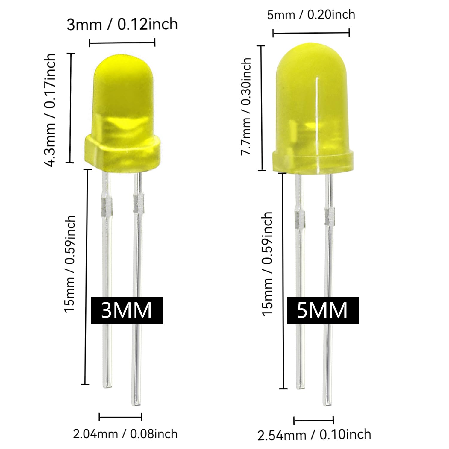 Snapklik.com : 3mm Led Lights,200Pcs 2.2 Volt Led Diodes Light Emitting ...