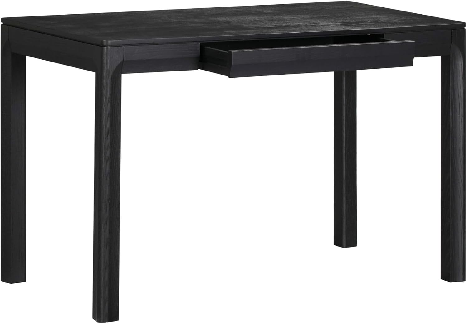 NTC Flow Modern Wooden Rectangle Desk Table with Hidden Drawer – Waterproof & Heat Resistant, Burnt Black
