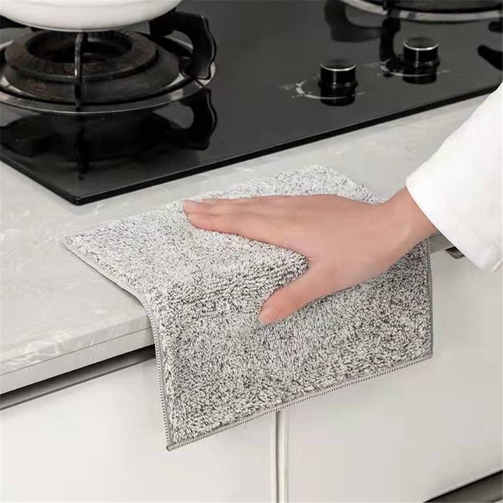 5 Packs of Microfiber Household Absorbent Kitchen Towel Dish Supplies