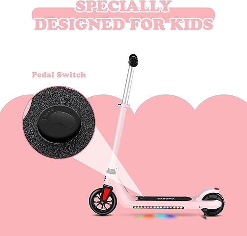 Miniatura 112 de Caroma Patinete eléctrico para niños de 6 a 14 años, motor de 250 W/180 W/150 W y 15 mph, tiempo de conducción de 85 minutos, altura y velocidad